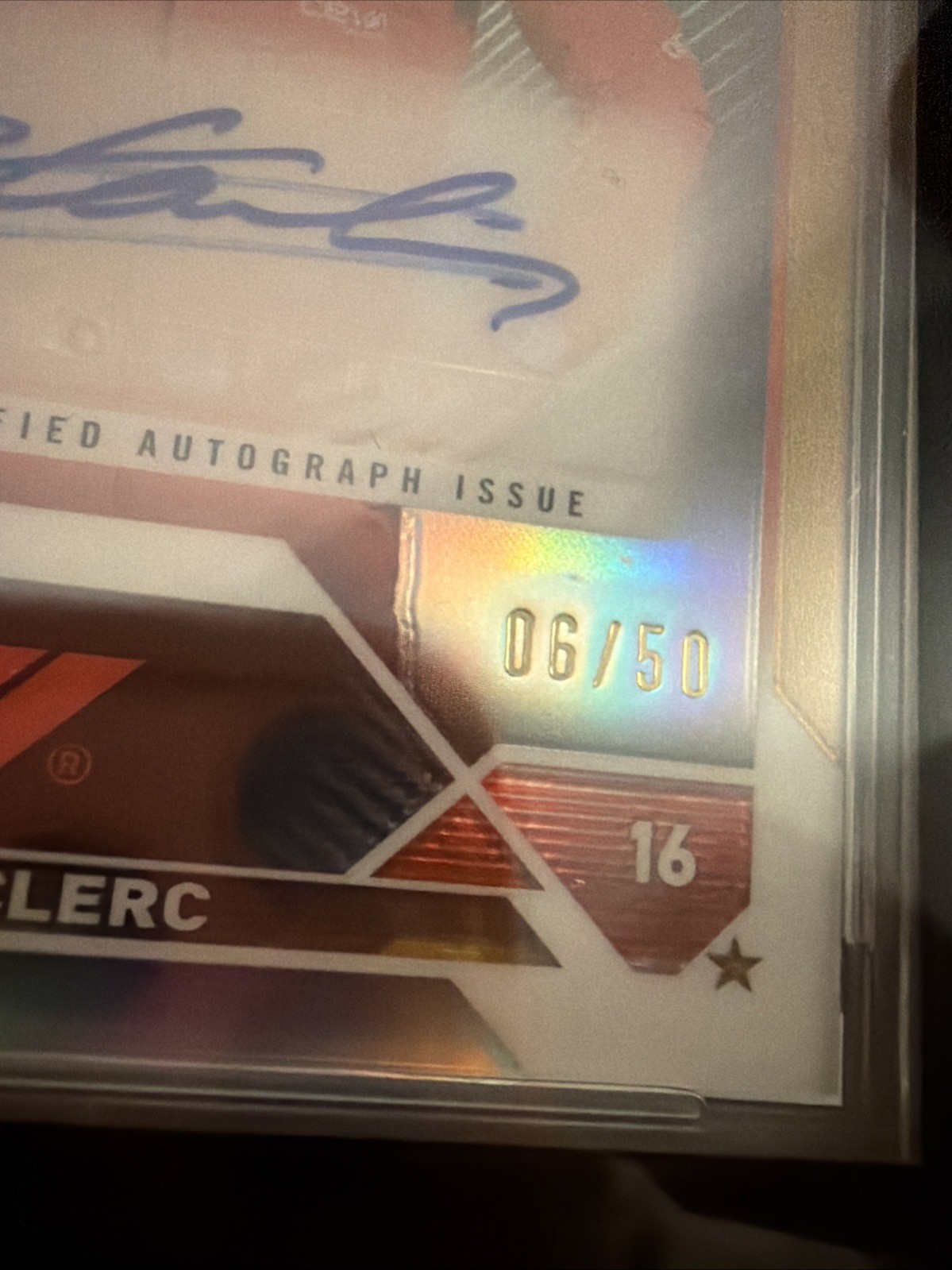 2023 Topps Chrome Formula 1 - Charles Leclerc #CAC-CL TRUE Gold /50 Auto PSA 10 view 3