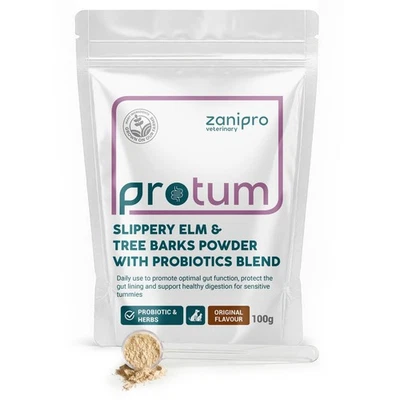 ZANIPRO Slippery Elm & Tree Barks Powder for Dogs, Soothes Digestion & Upset Tummy, 100g