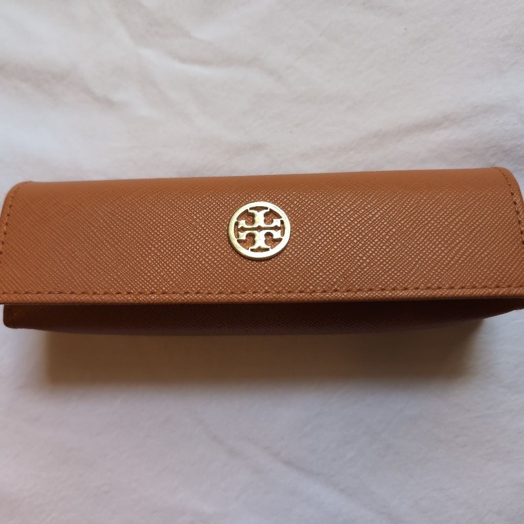 Tory Burch Hard Eyeglass Case, Brown, Pre-owned