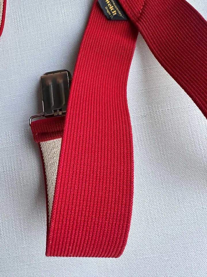 Tirantes Welch rojos ropa de trabajo de alta resistencia tirantes hechos en EE. UU. ajustables Foto 2 de 4