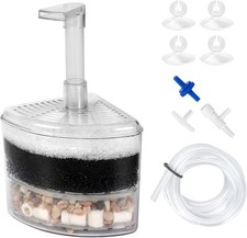 AQUANEAT Aquarium Air Driven Corner Sponge Filter for Nano Fish Tank Small 17.35 per gallon