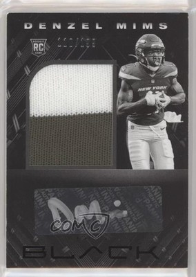 2020 Panini Black 110/199 Denzel Mims #220 RPA Rookie Patch Auto RC u6m