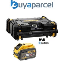 Dewalt 18v Tstak DAB Digital Site Radio Bluetooth Charger USB + Flexvolt 9.0AH