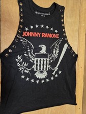 Women’s Johnny Ramone Tank Top Black By Cinder Block Small