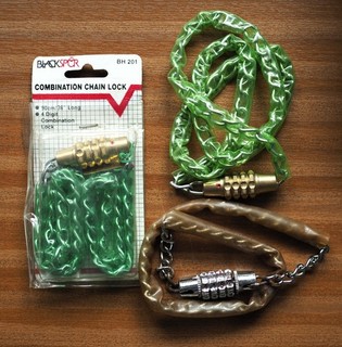 3 x Combination chain locks