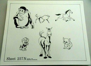 VTG 1978 Spaulding & Rogers Don Nolan Tattoo Flash Sheet 257N Horses Monkey