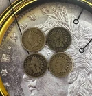 1862 and 1863 Indian Head Pennies, Lot of 4- CM-0165