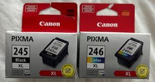 1-Genuine Canon PG-245XL Black & 1-Color  246XL Ink Cartridges Free Shipping!