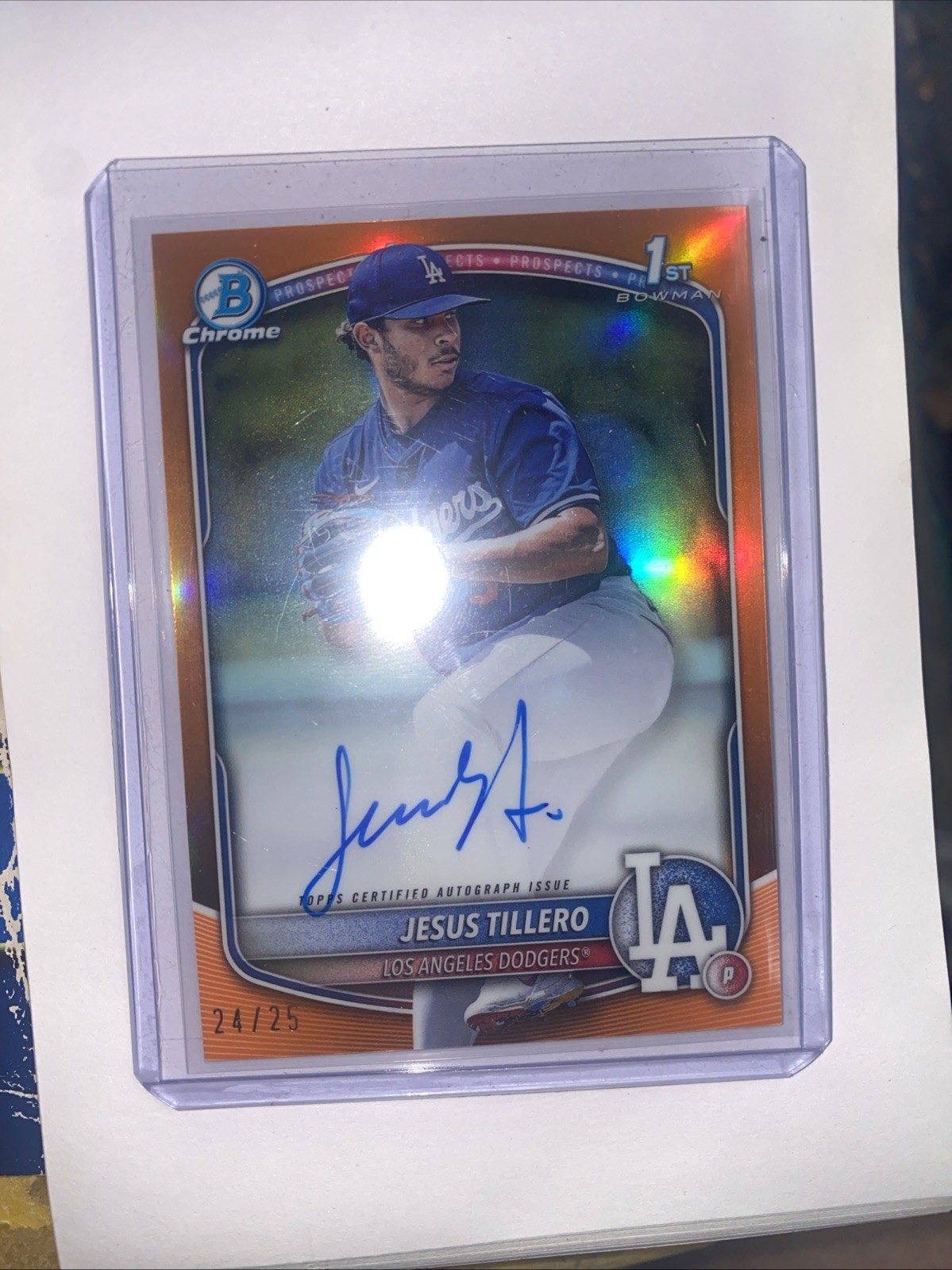 2025 Bowman Chrome Prospects Jesus Tillero CPA-JT Orange AUTO /25 SSP