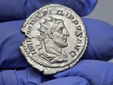 Rare Philip I (the Arab) Antoninianus Silver Coin Roman Imperial Ancient