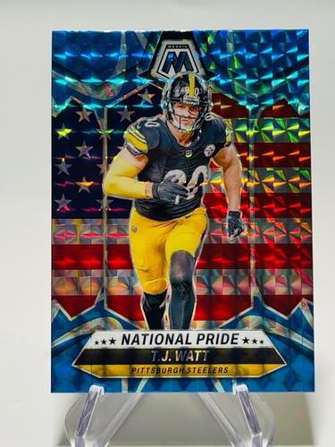 T.J. WATT 2024 Panini Mosaic BLUE REACTIVE NATIONAL PRIDE #266 Steelers