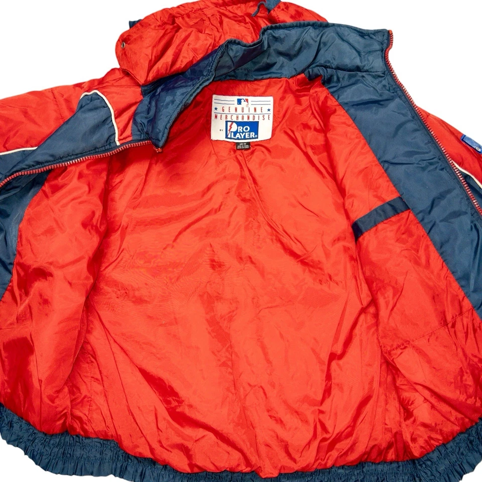 Vintage Pro Player Cleveland Indians Guardians Puffer Jacket Mens Medium MLB  - Image 2 of 4