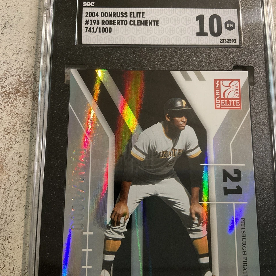 ROBERTO CLEMENTE-DONRUSS ELITE 2004 #195 741 DE 1000 - GEMA GRADUADA SGC COMO NUEVA 10 Foto 3 de 4