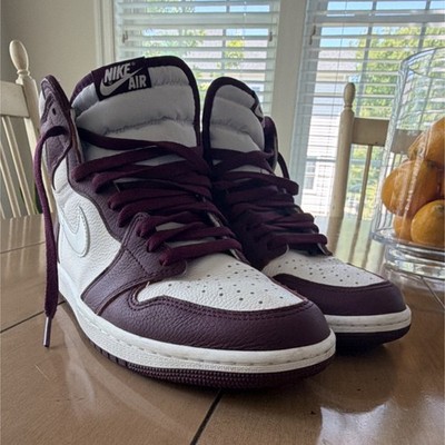 Nike Air Jordan 1 Retro High OG Bordeaux Burgundy White Gray Sneaker 555088-611