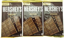 Hershey's Milk Chocolate w/Almonds Giant Size 7.37 ounce Lot of 3