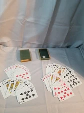 VTG USPCC Deck Pinochle Playing Cards Congress 606 Gold Trim Velvet Box Complete