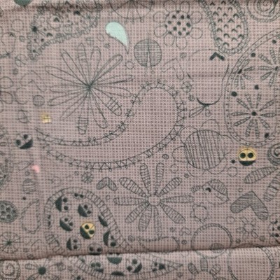 Heidi Grace Designs JO-ANN Cotton Fabric 44'' X 44'' Green Grey Flowers Paisley 