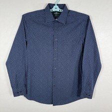 Rodd  Gunn Shirt Mens Medium Blue Button Up Long Sleeve Leaf Floral Cotton