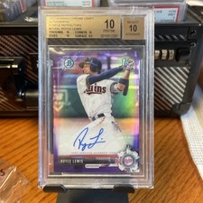2017 Bowman Draft Royce Lewis Purple 1st Auto /250 #CDA-RL BGS 10/10