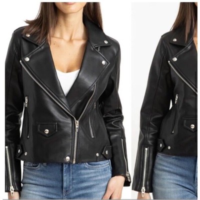 NWT BLANKNYC Size S Black Vegan Leather Moto Jacket ''The Night Goth Biker Casual