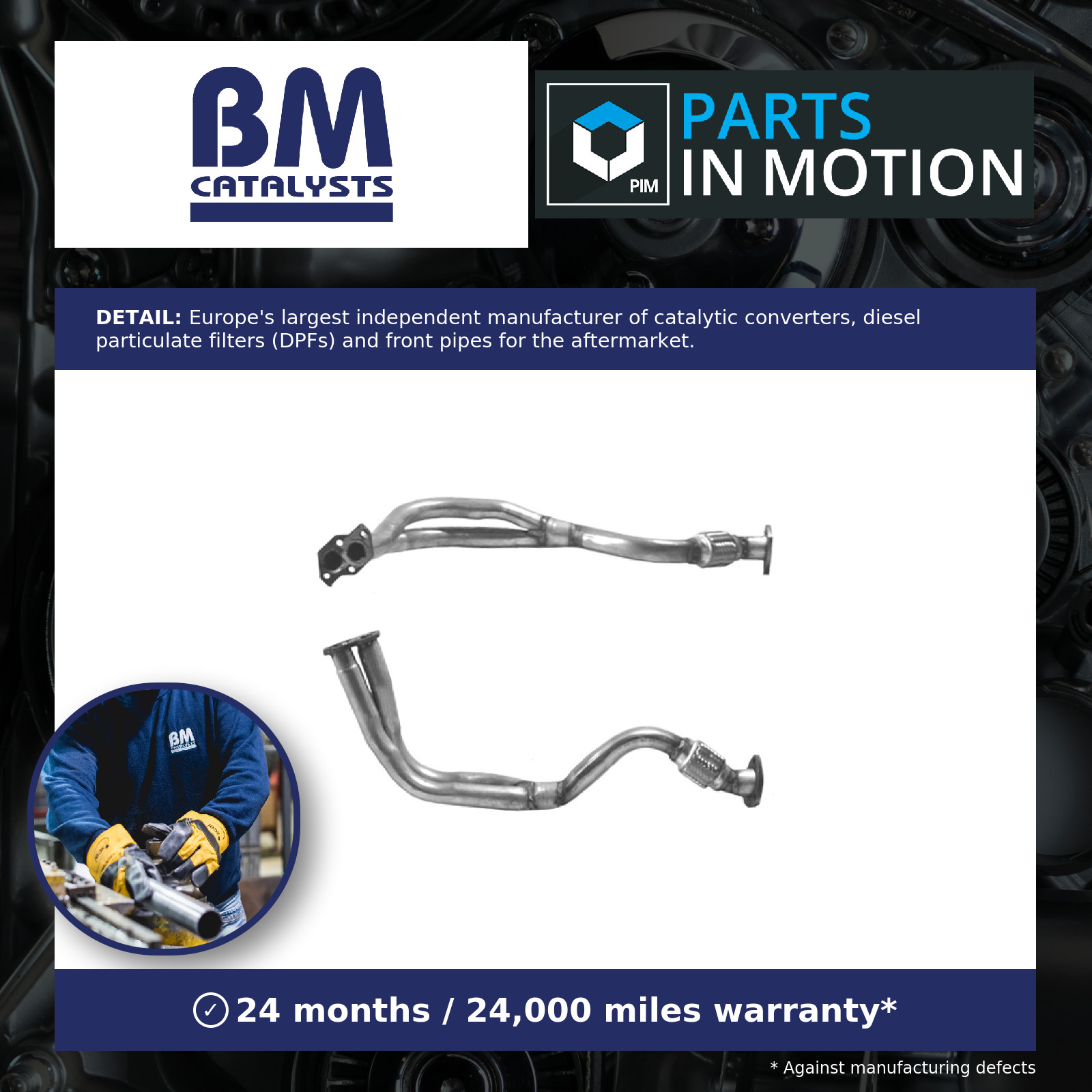 Exhaust Front / Down Pipe BM70025 BM Catalysts 191253091AF 19125391AF 1H0253091 - Image 4
