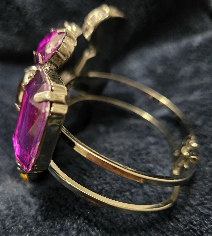 PULSERA GAUDY ROSA AMARILLO ESTRÁS BLING AÑOS 80 CRUCERO VACACIONES DISCOTECA BAILE Foto 3 de 4