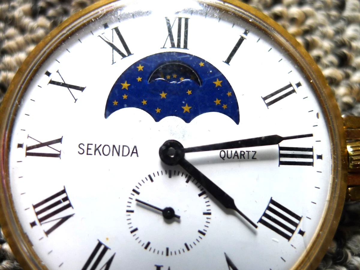 Reloj Bolsillo Sekonda Slim 43mm Qtz Cuadrado Lunar Chapado en Oro... . GWC