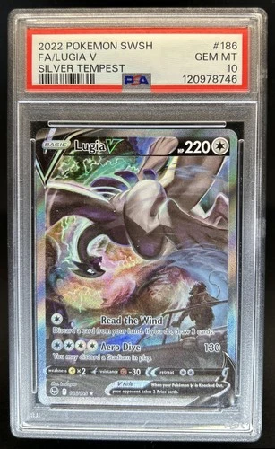 2022 Pokemon SWSH Silver Tempest Lugia V #186/195 PSA 10 GEM MINT