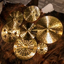 Beatello 300 Series 7-Cymbals Set Ride Trash 2xCrash Splash Hi-Hat W/ Black Bag