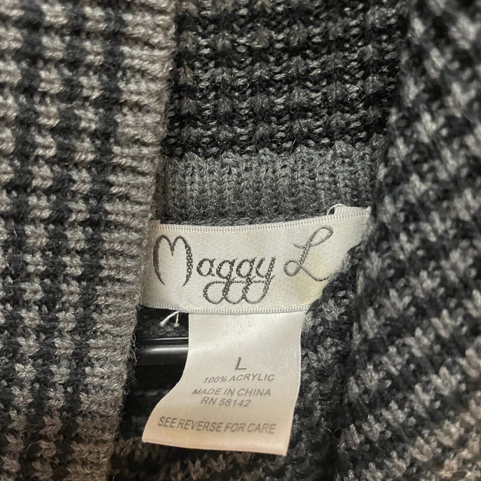 VETEMENTS Abito maglione scollo cappuccio Maggy London taglia L maglia manica corta nero grigio