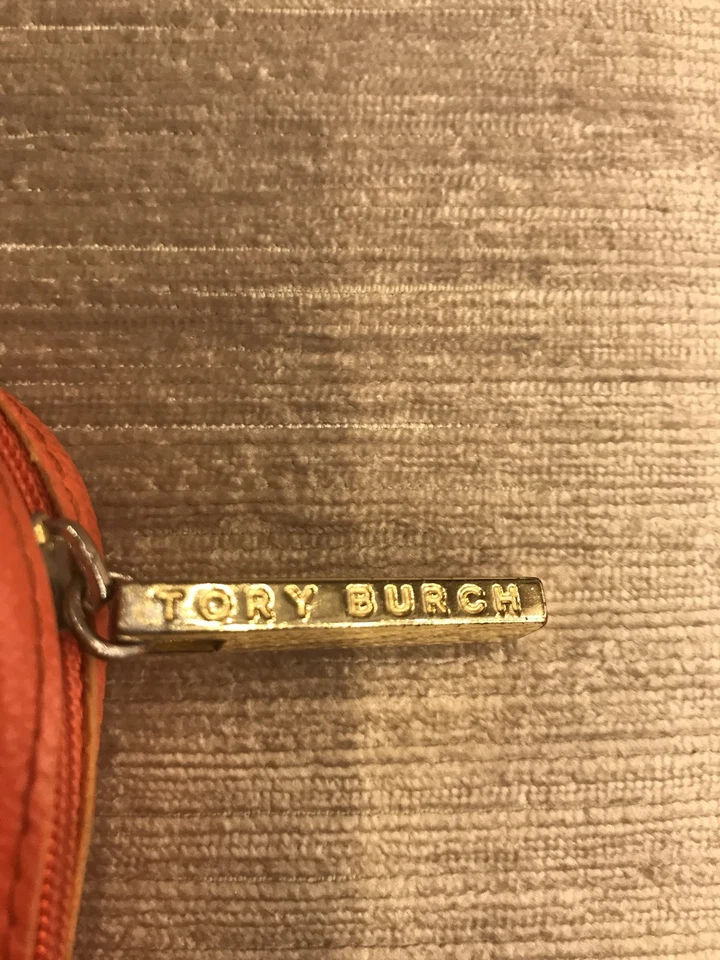 Tory Burch Tablet Ipad Case Sleeve Orange Gray Stripe Logo - Image 2 of 4