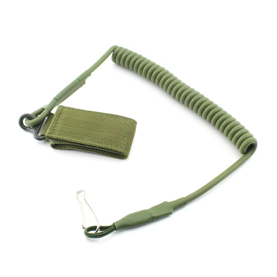 Tactical Pistol Lanyard Sling Elastic Handgun Secure Spring Retention Rope Sling - Image 3 of 4