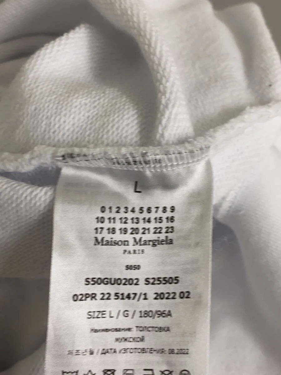 Felpa con cappuccio Maison Margiela 22AW calendario logo ricamato L cotone bianco usata