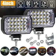 2x 4" Inch 800w 24 LED Work Light Bar Spot Flood Driving Fog For Offroad ATV UTV