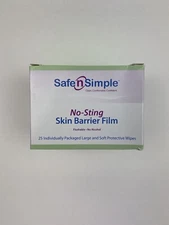 Safe n' Simple SNS00807 No Sting Skin Barrier Film Wipe Box/25Ct (2023) New