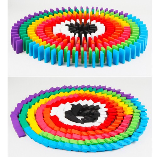 Domino 240 Pieces Set Wooden Kids Game Play Racing Educational Toys for Children - Picture 15 of 23