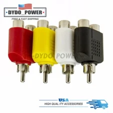 4x 1-Male to 2-Female Cable Adapter RCA Y Splitter AV Audio Video Plug Converter
