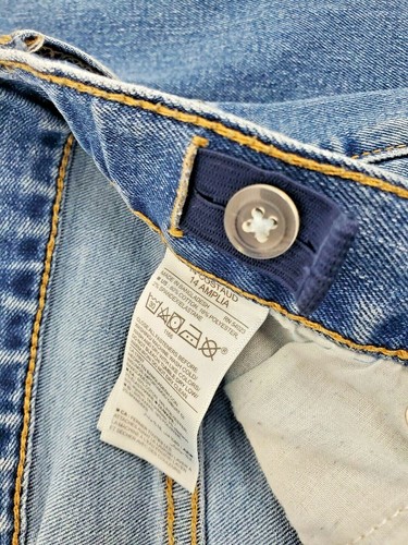 Old Navy Boys Straight Leg Jeans Adjustable Waist Medium Sun Washed 14 Husky - Picture 8 of 11