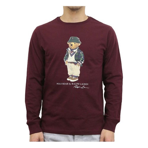 Polo Ralph Lauren Boys Kids Polo Bear Long Sleeve Crewneck T-Shirt Tee - 第 1/4 張圖片