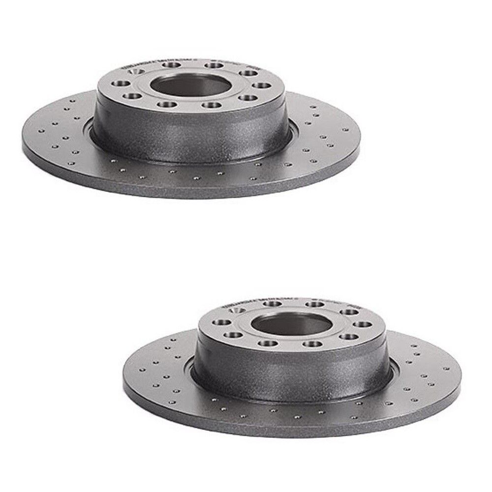Brembo Xtra Rear 272mm Drilled Disc Rotors and Textar Pads Brake Kit