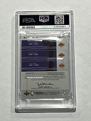 2003 UD Honor Roll Kobe Bryant/Gary Payton/Karl Malone Triple Warm 