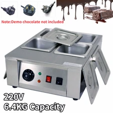 New 220V 6.4KG Electric Chocolate Tempering Melter Heating Machine 4 Melting Pot