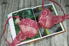 Ladies girls fuchsia pink silver padded underwired push up t shirt bra 30C Paris