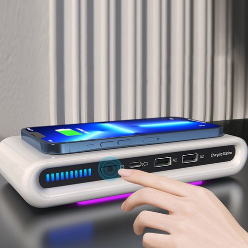 Multi Port Wireless Charger Multi Portable USB Charging Station With Ambient Fit - Picture 5 of 12