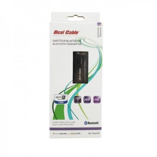 Emetteur REAL CABLE IPLUG-BTX Transmetteur Audio Stéréo Bluetooth APTX