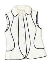 Les Copains Womens Quilted Gilet It 44 Medium White Vv76
