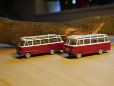 2x Espewe Robur LO 2500 Bus DDR purpurrot Chromefelgen 1:87 H0 RAR Vitrine