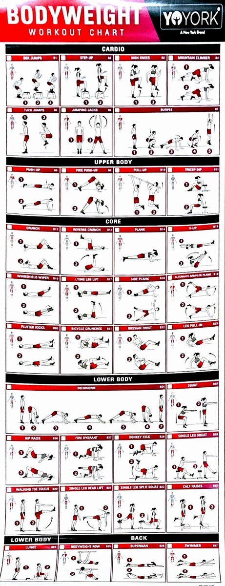 YOYORK HOME GYM BODYWEIGHT WORKOUT CHART 17