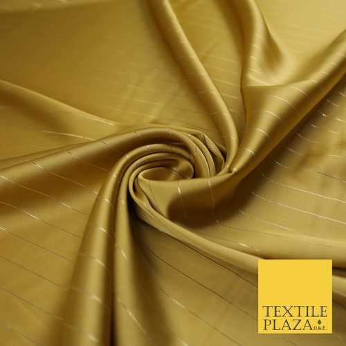 16 COLOURS - Fine Lurex Striped Silky Smooth Sateen Satin Fabric Drape Lining - Picture 10 of 49