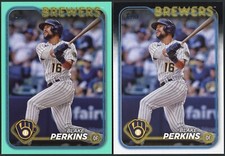 2024 Topps Series 2 Blake Perkins #663 Aqua Border & Base - Milwaukee Brewers